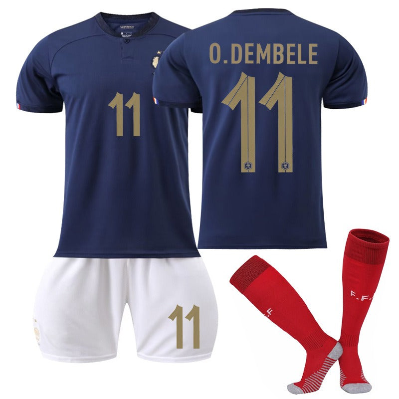 New home World Cup No. 10 Mbappe 19 Benzema 11 Dembele 9 Giroud jersey set eprolo