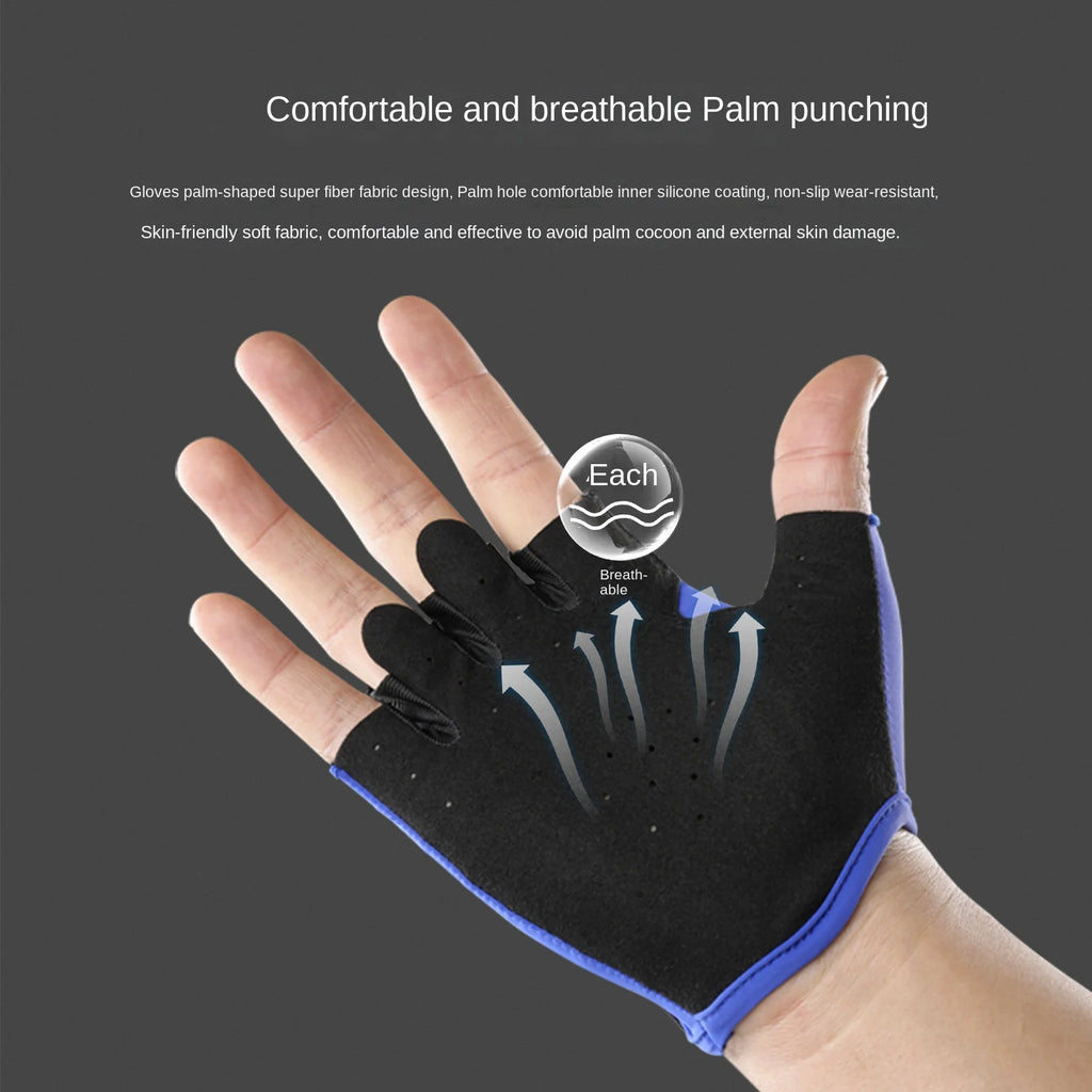 Fitness yoga gloves with half finger iron rubbing anti slip wear-resistant and anti cocoon gloves eprolo