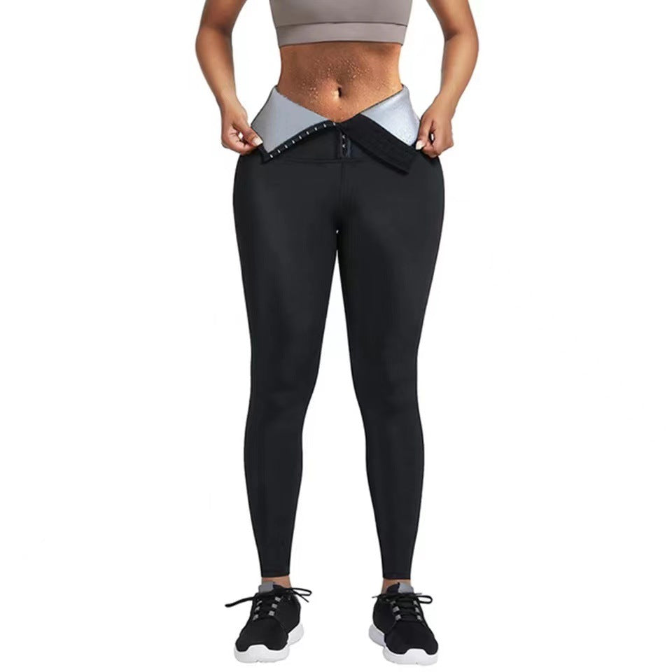 European and American breasted abdominal compression sweatpants, cropped pants, waist cinching yoga pants eprolo