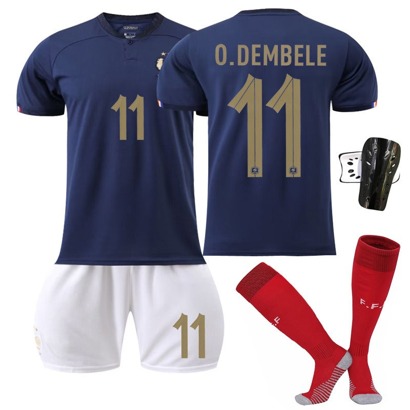 New home World Cup No. 10 Mbappe 19 Benzema 11 Dembele 9 Giroud jersey set eprolo
