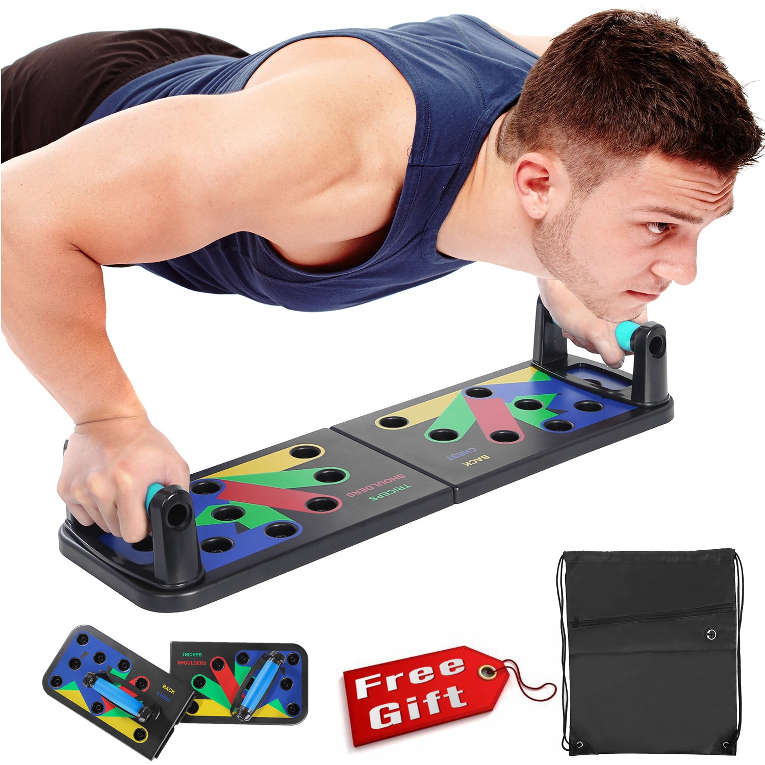 Foldable Multi-Function 12-Function 14-Function Push-Up Board Bracket Fitness Equipment Exercise Abs Board eprolo