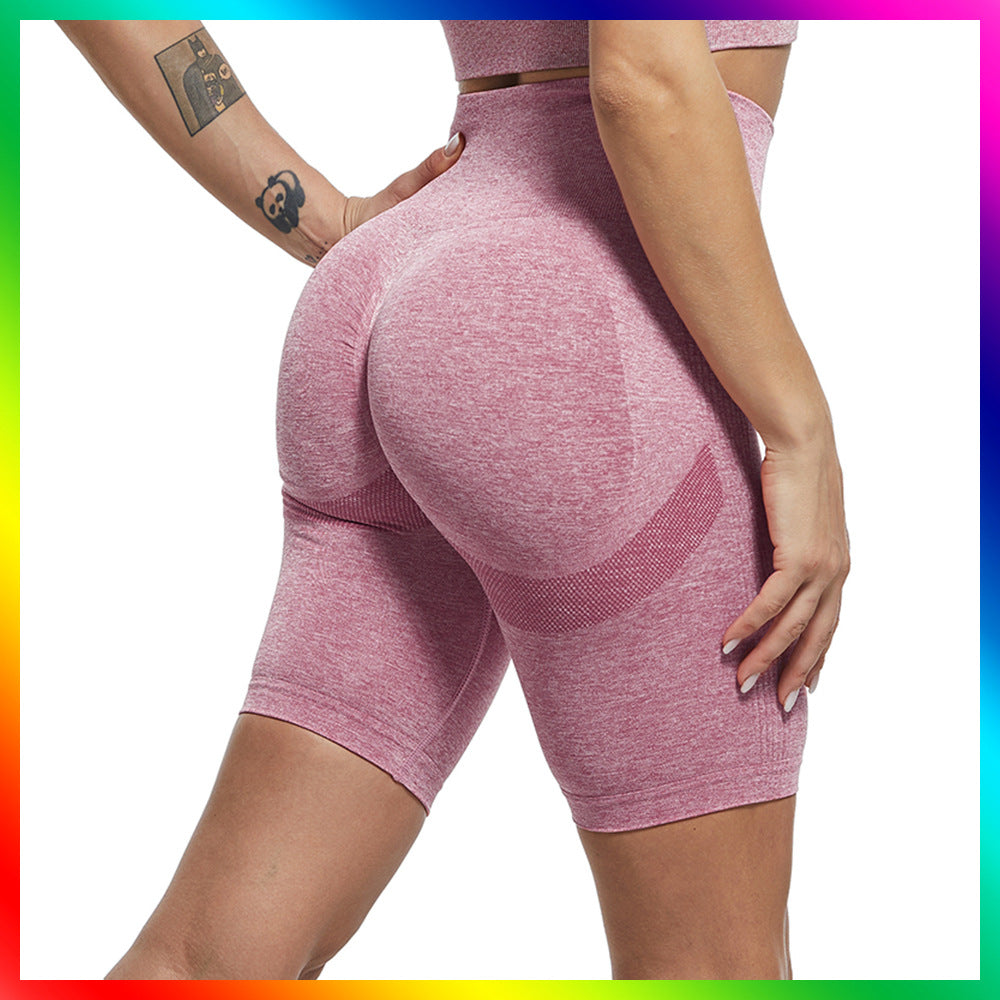 Yoga Pants High Waist Jacquard Sports Pants Women's Quick-Drying Clothes Running Fitness Five-Point Leggings eprolo