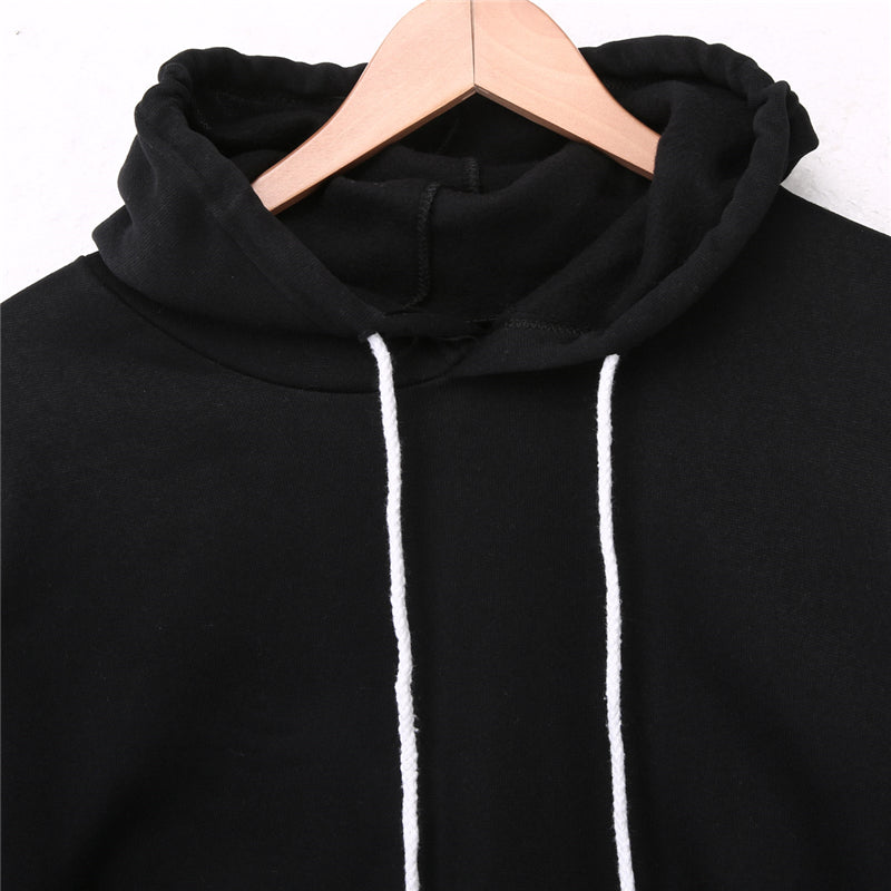 Women Sweatshirt Hoodies Solid Crop Hoodie Long Sleeve Jumper Hooded Pullover Coat Casual Sweatshirt Top eprolo