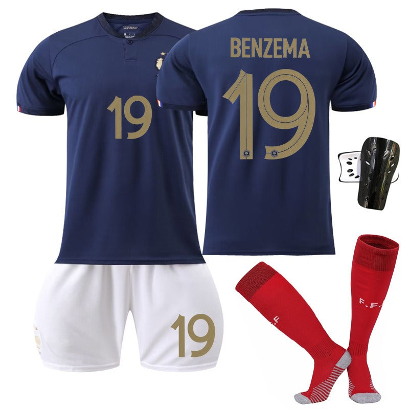 New home World Cup No. 10 Mbappe 19 Benzema 11 Dembele 9 Giroud jersey set eprolo