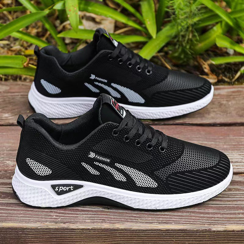 Men's shoes, trendy shoes, spring and summer waterproof and anti slip shoes, new casual shoes, soft soled running shoes, black mesh sports shoes for m eprolo