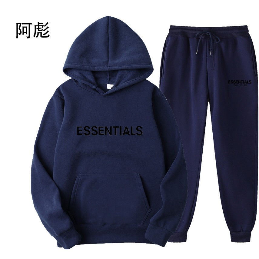 FEAR OF GOD ESSENTIALS couple suit sweatshirt men and women double line high street fashion brand autumn and winter two-piece suit eprolo