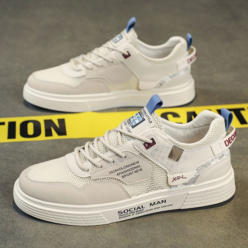 Summer New Breathable Versatile Mesh Casual Small White Flat Bottom Shoes with Anti slip Thin Trendy Shoes eprolo