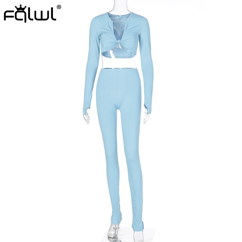 Casual Summer 2 Two Piece Set Women Pink Outfit Long Sleeve Crop Top Leggings Women Joggers Matching Sets Ladies Tracksuit eprolo