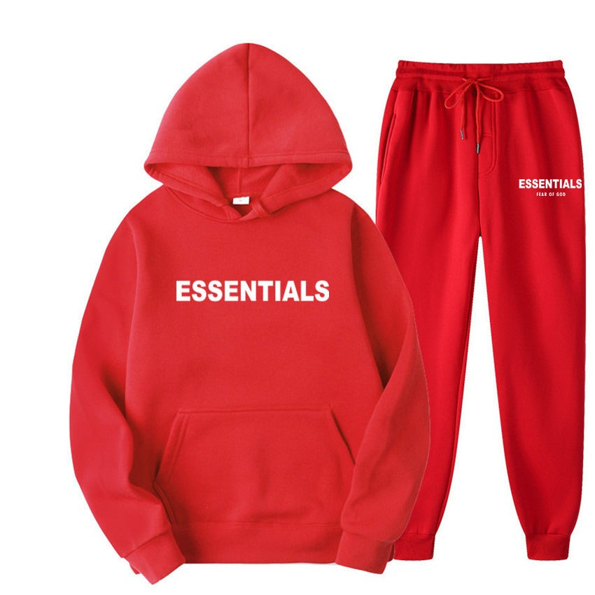 FEAR OF GOD ESSENTIALS couple suit sweatshirt men and women double line high street fashion brand autumn and winter two-piece suit eprolo