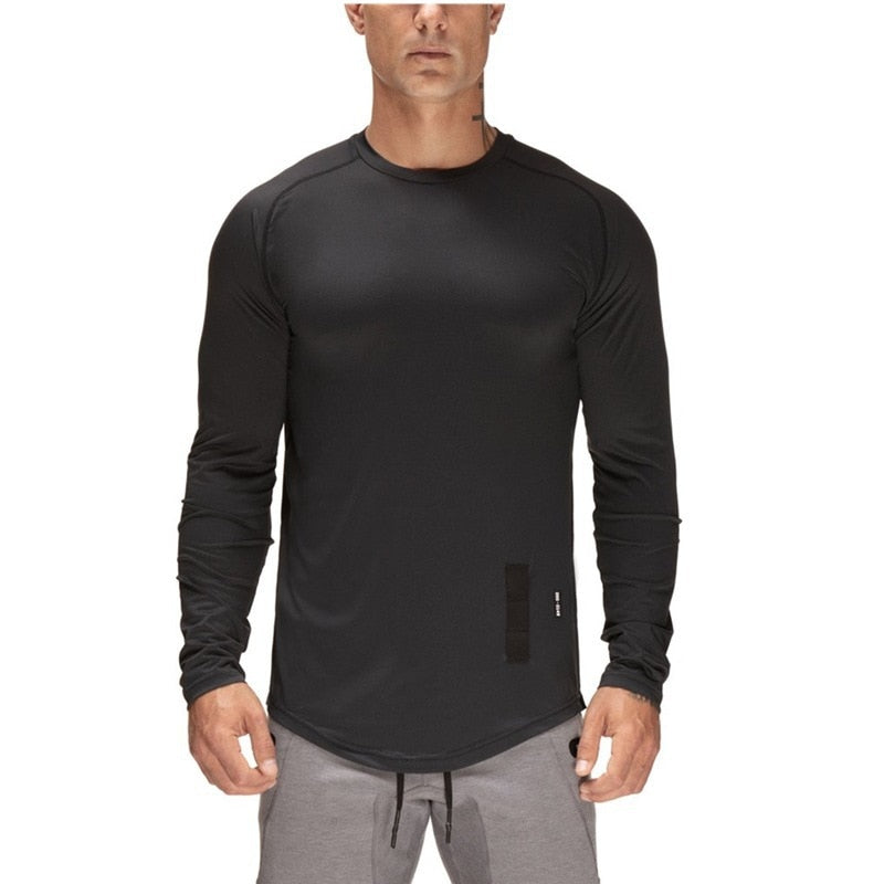 New Sport Shirt Men Long Sleeve Quick Dry Sport Top Solid Crossfit t shirt Gym Fitness Running Shirt Workout Jersey Rashgard Men eprolo