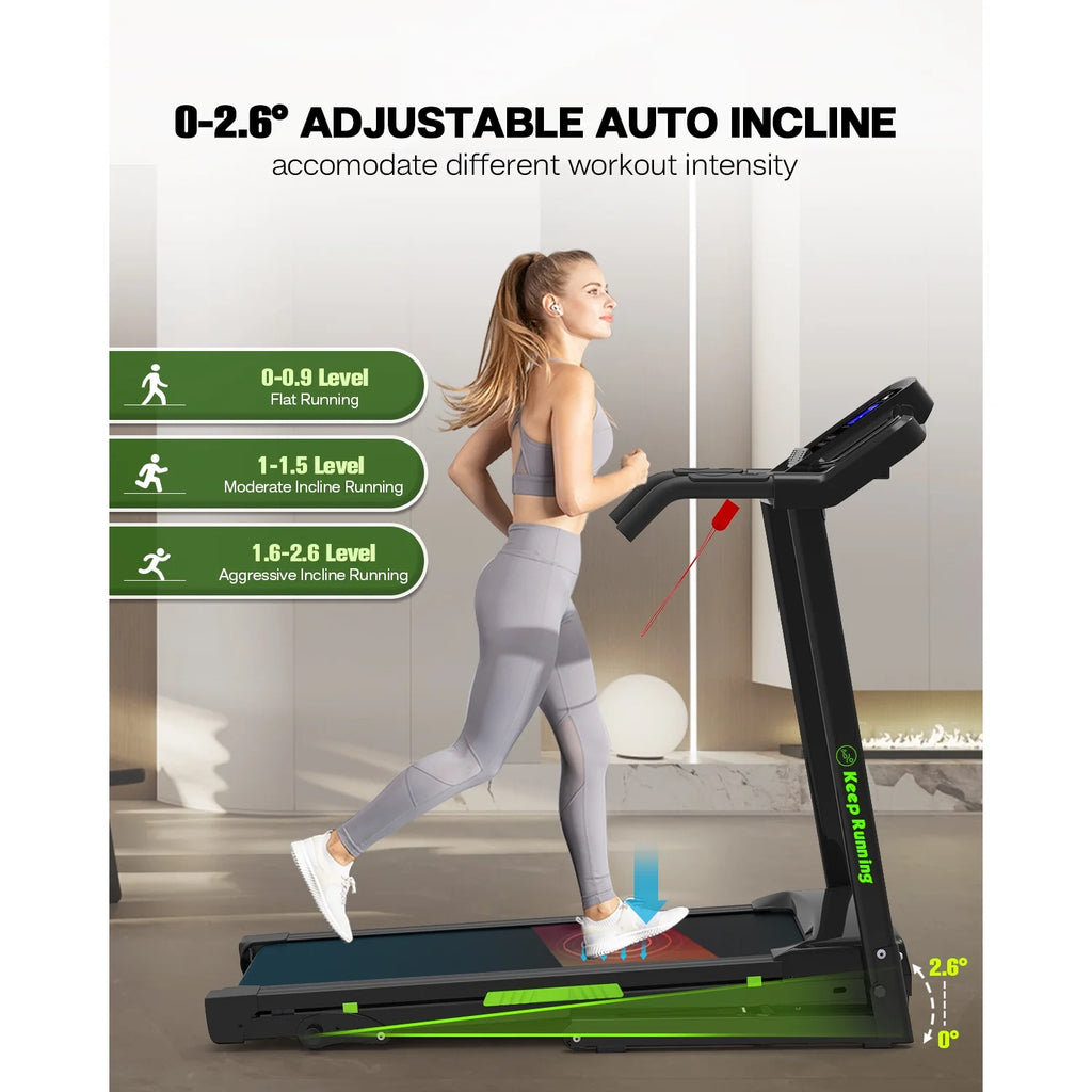 Folding Treadmill with Incline, 3.5HP Home Gym Fitness Workout Jogging Walking 330 LBS Capacity