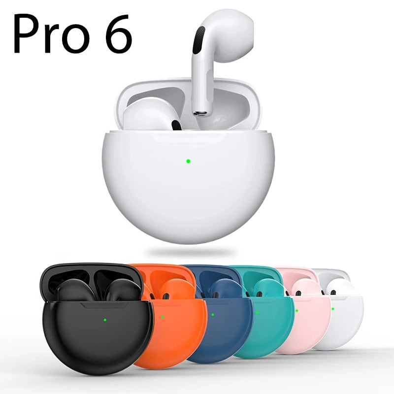 Pro6 TWS Touch Control Wireless Headphone Bluetooth 5.0 Earphones Sport Earbuds Music Headset For Iphone Xiaomi phones eprolo