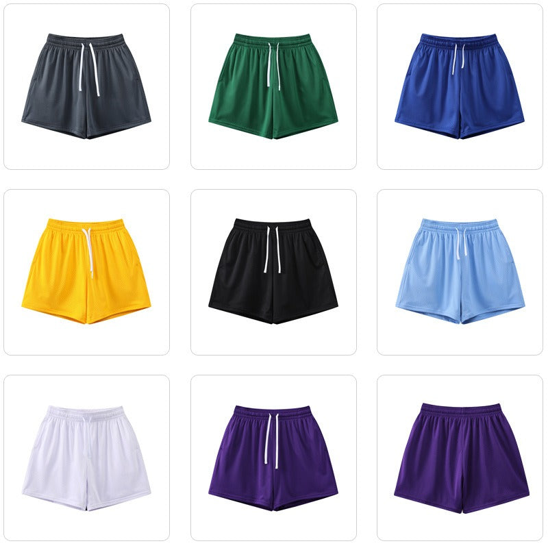 Sports Training Quarter Shorts Mens Over Knee Sports Pants Summer Training Fitness Two Layer Mesh Breathable Basketball Pants eprolo