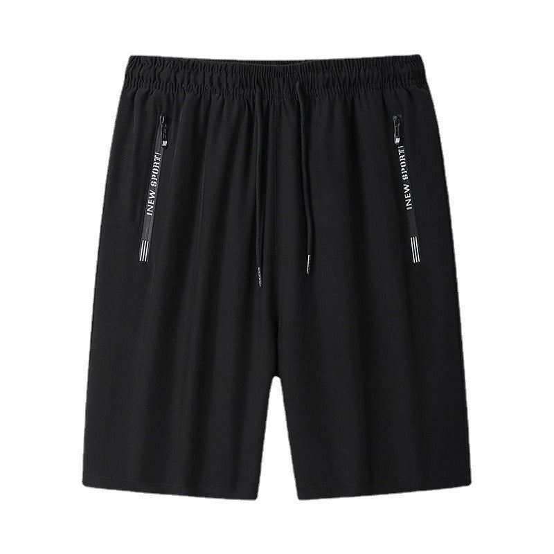Shorts Mens New Quarter Pants Mens Solid Color Straight Tube Quick Drying Ice Silk Pants Korean Version Large Beach Pants eprolo