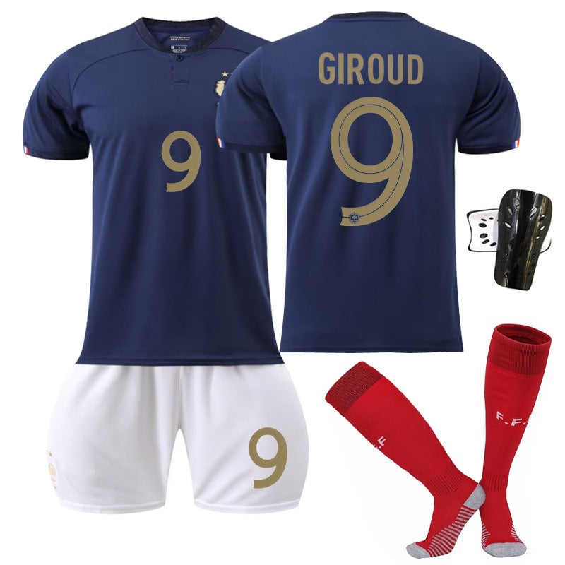 New home World Cup No. 10 Mbappe 19 Benzema 11 Dembele 9 Giroud jersey set eprolo