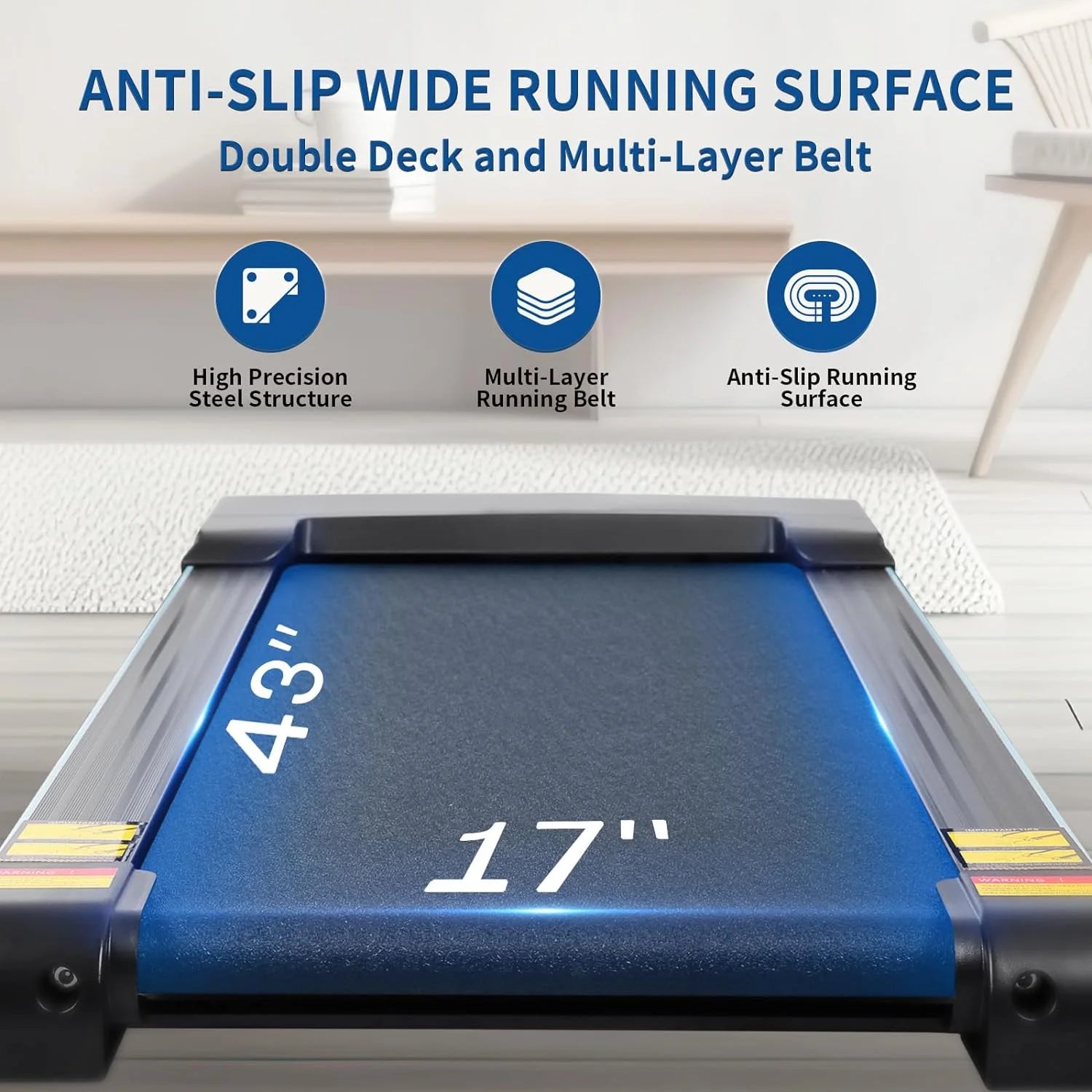 12Level Treadmill Auto Incline 2.5HP Folding Treadmill for Home with LCD Monitor 220Lbs 8.5 Mph Speed Range