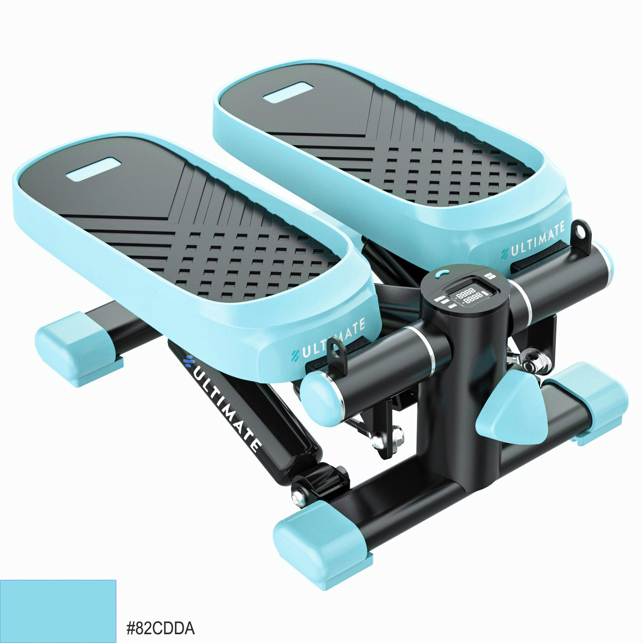 Home Office Exercise 330LBS Capacity Mini Stepper with Resistance Bands and LCD Monitor ，blue eprolo