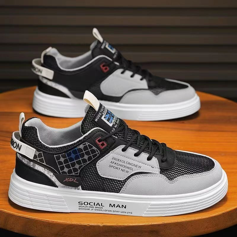 Summer New Breathable Versatile Mesh Casual Small White Flat Bottom Shoes with Anti slip Thin Trendy Shoes eprolo