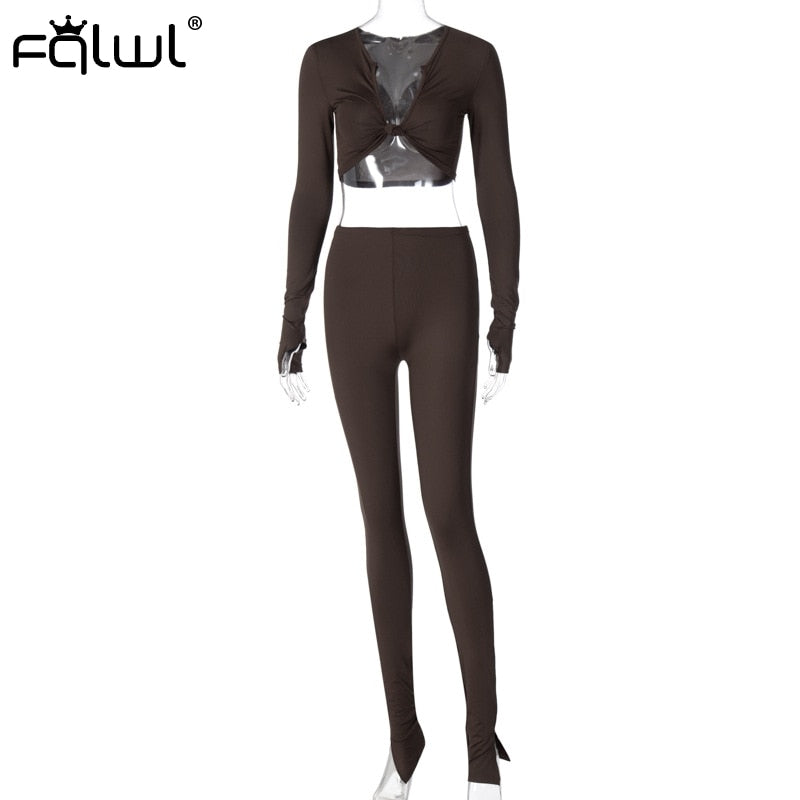 Casual Summer 2 Two Piece Set Women Pink Outfit Long Sleeve Crop Top Leggings Women Joggers Matching Sets Ladies Tracksuit eprolo