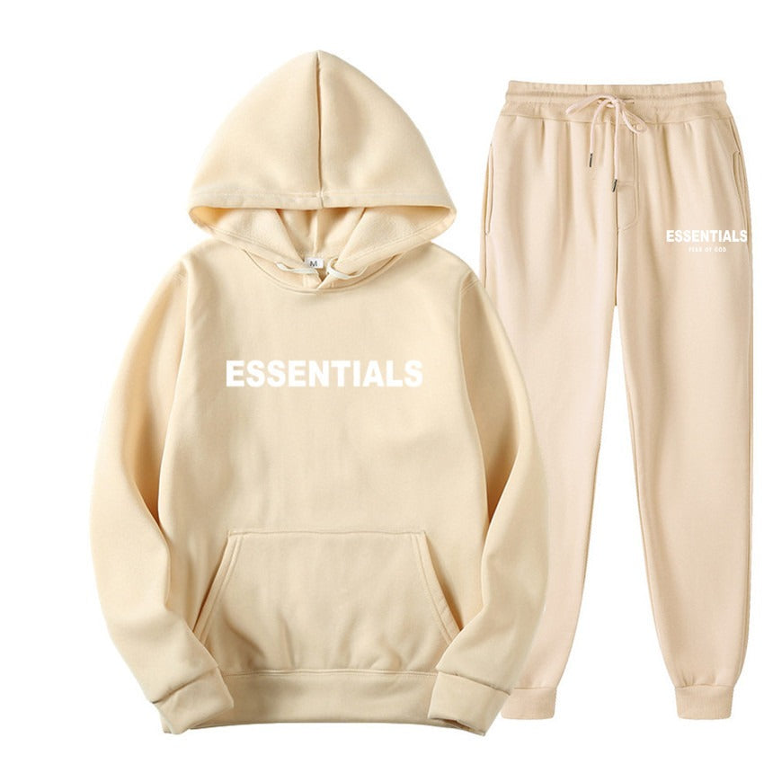 FEAR OF GOD ESSENTIALS couple suit sweatshirt men and women double line high street fashion brand autumn and winter two-piece suit eprolo