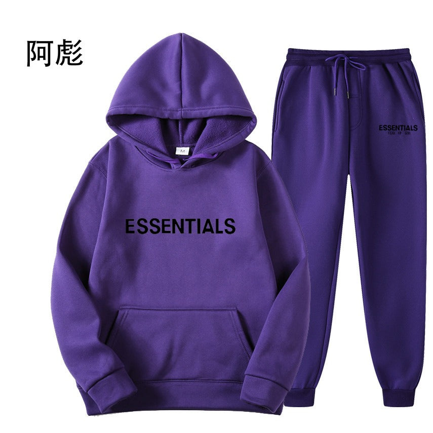 FEAR OF GOD ESSENTIALS couple suit sweatshirt men and women double line high street fashion brand autumn and winter two-piece suit eprolo