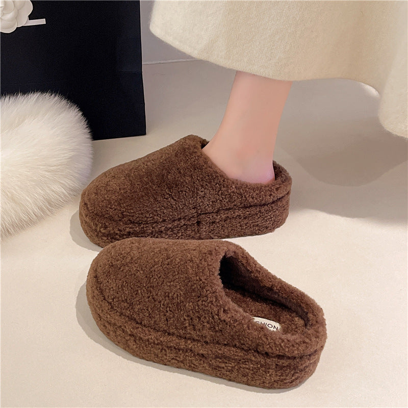 Flat bottomed velvet toe half slippers eprolo
