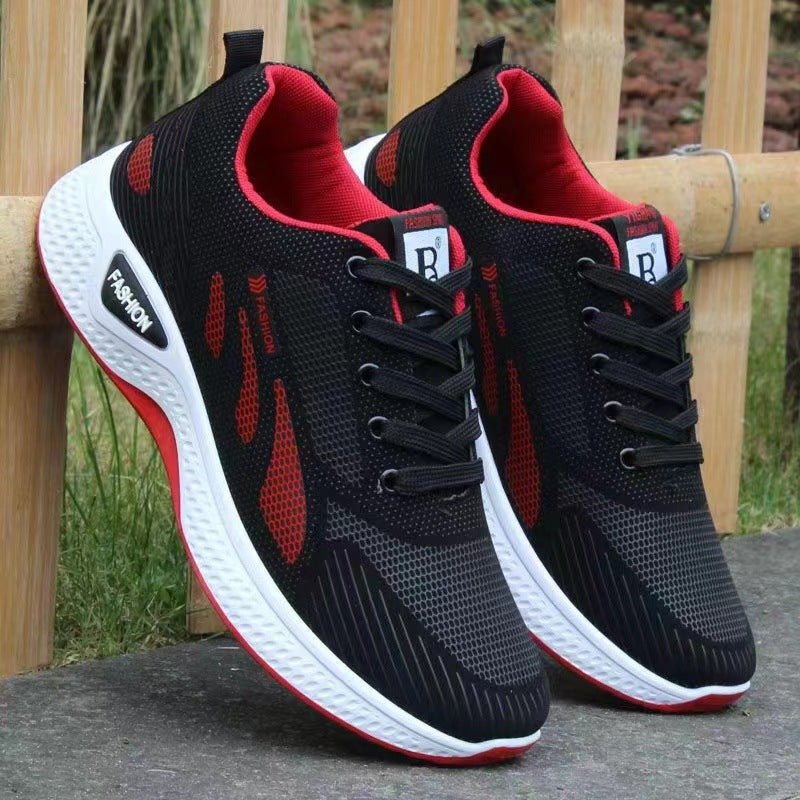 Men's shoes, trendy shoes, spring and summer waterproof and anti slip shoes, new casual shoes, soft soled running shoes, black mesh sports shoes for m eprolo