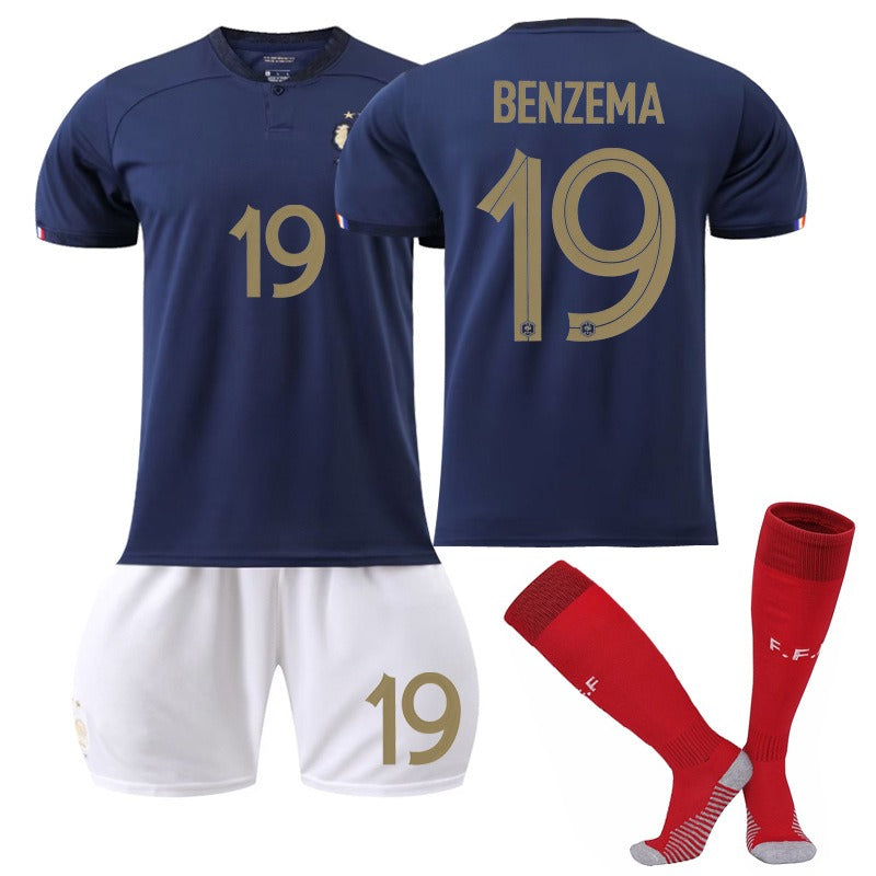 New home World Cup No. 10 Mbappe 19 Benzema 11 Dembele 9 Giroud jersey set eprolo