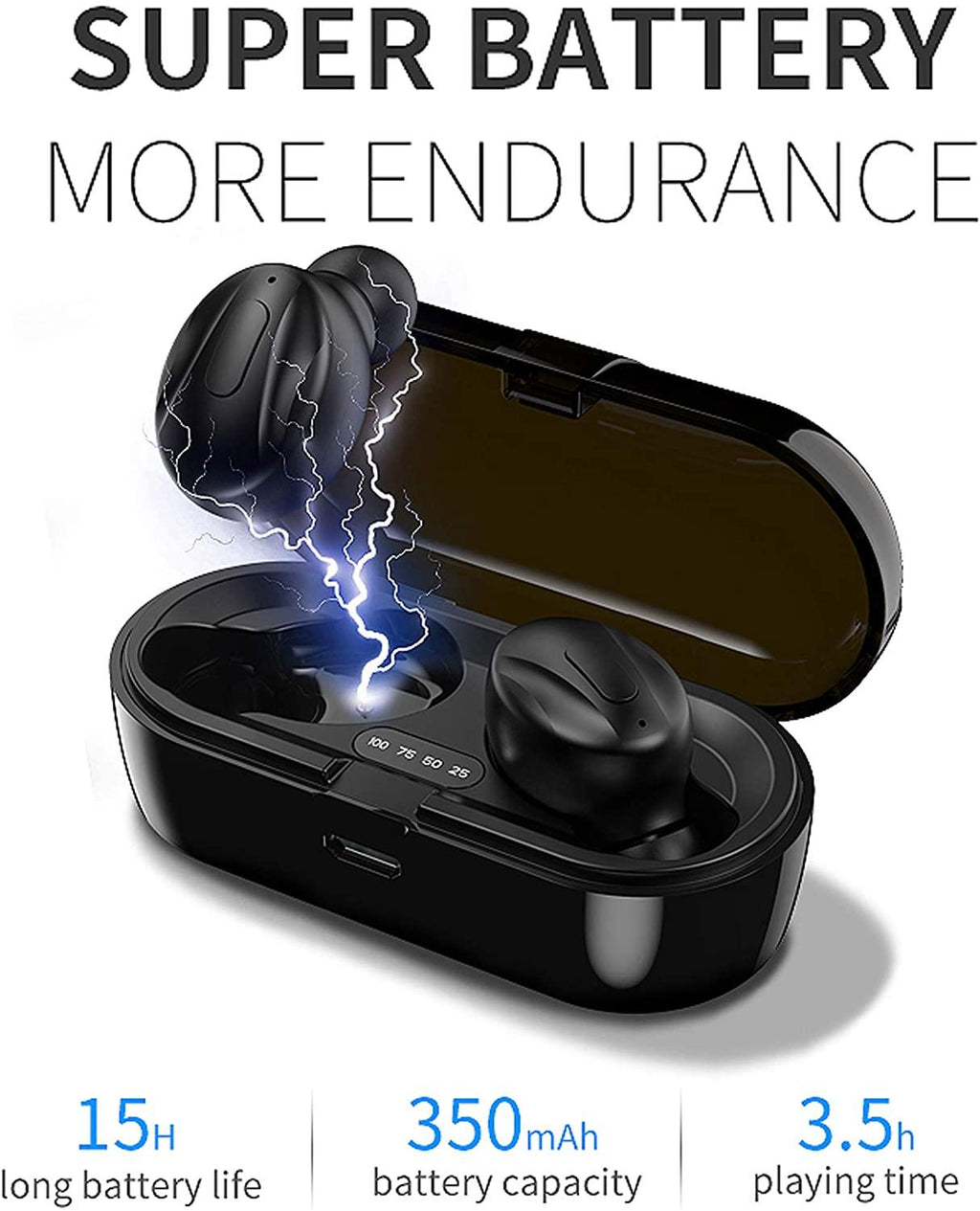 Bluetooth V5.0 Earphones TWS True Wireless Headphones In-Ear Earbuds Waterproof Mini Headsets HiFI Stereo Sports Earpiece eprolo