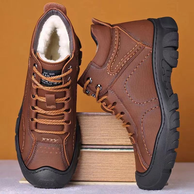 Men's cotton shoes men's winter new style snow boots with fleece insulation casual sports shoes men's outdoor hiking shoes eprolo