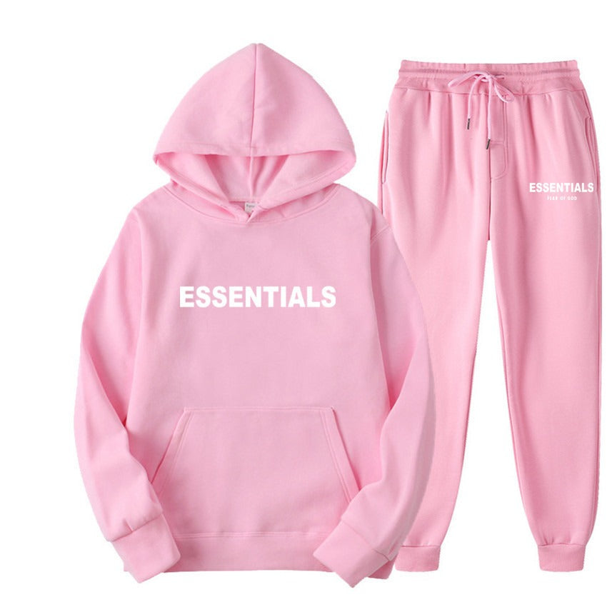 FEAR OF GOD ESSENTIALS couple suit sweatshirt men and women double line high street fashion brand autumn and winter two-piece suit eprolo