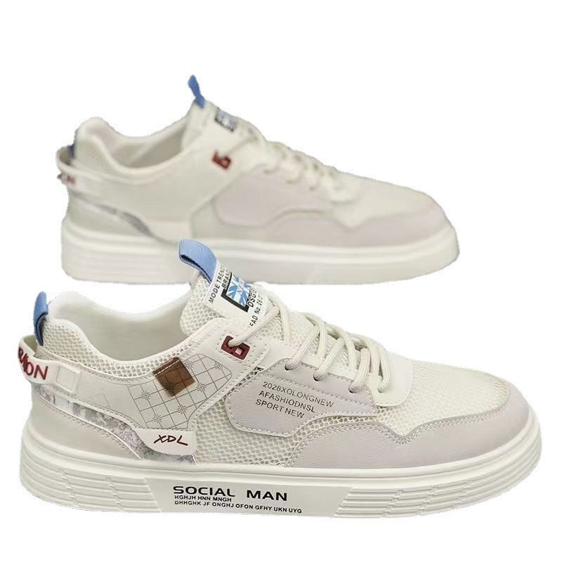 Summer New Breathable Versatile Mesh Casual Small White Flat Bottom Shoes with Anti slip Thin Trendy Shoes eprolo