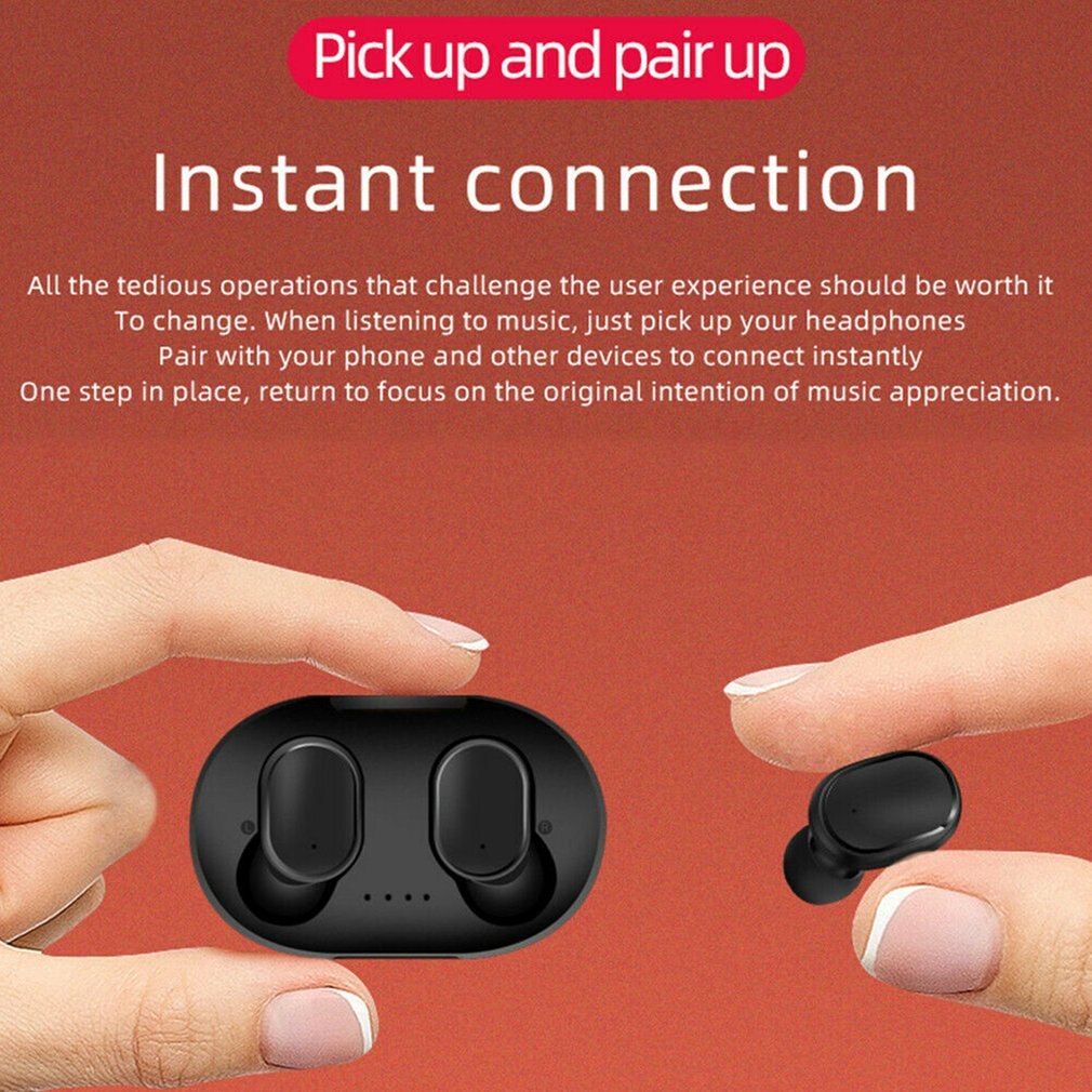 A6S Bluetooth Headsets For Redmi Airdots Wireless Earbuds 5.0 TWS Earphone Noise Cancelling Mic for Xiaomi iPhone Huawei Samsung eprolo