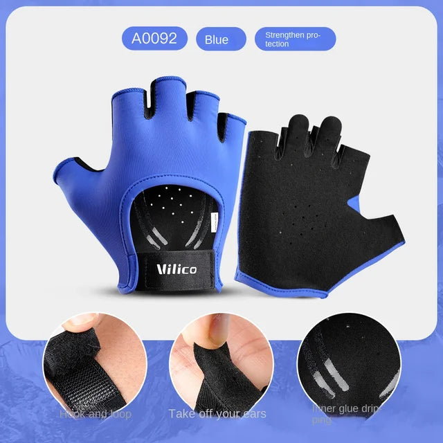 Fitness yoga gloves with half finger iron rubbing anti slip wear-resistant and anti cocoon gloves eprolo