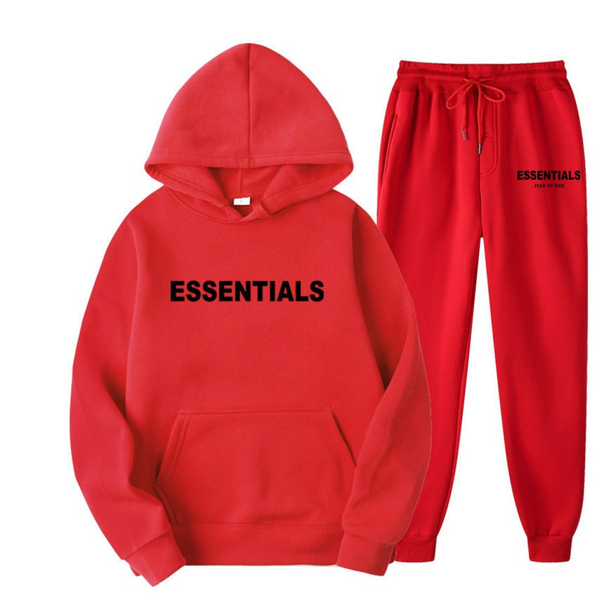 FEAR OF GOD ESSENTIALS couple suit sweatshirt men and women double line high street fashion brand autumn and winter two-piece suit eprolo