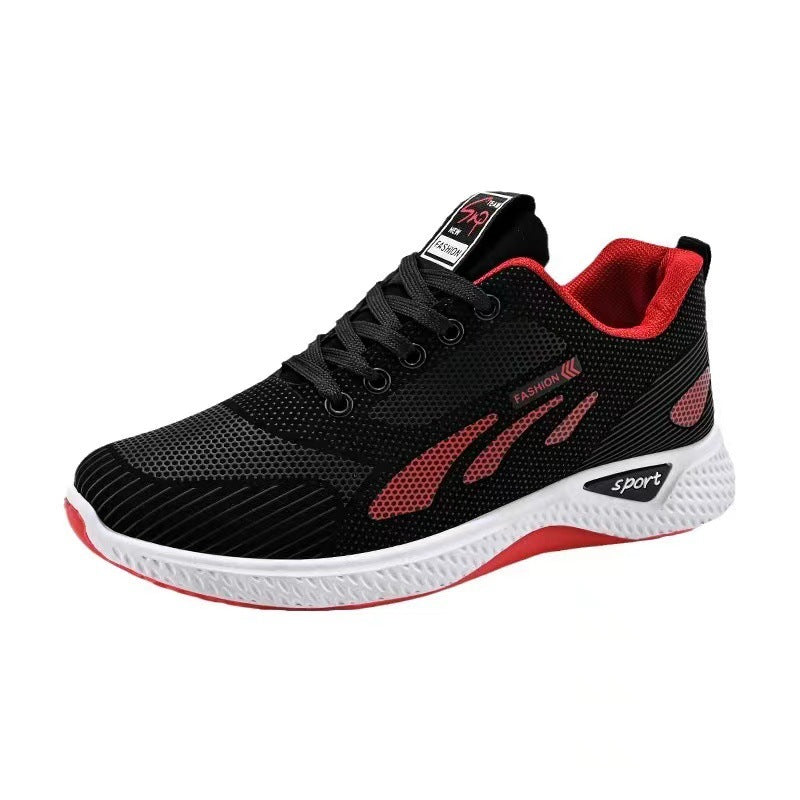 Men's shoes, trendy shoes, spring and summer waterproof and anti slip shoes, new casual shoes, soft soled running shoes, black mesh sports shoes for m eprolo