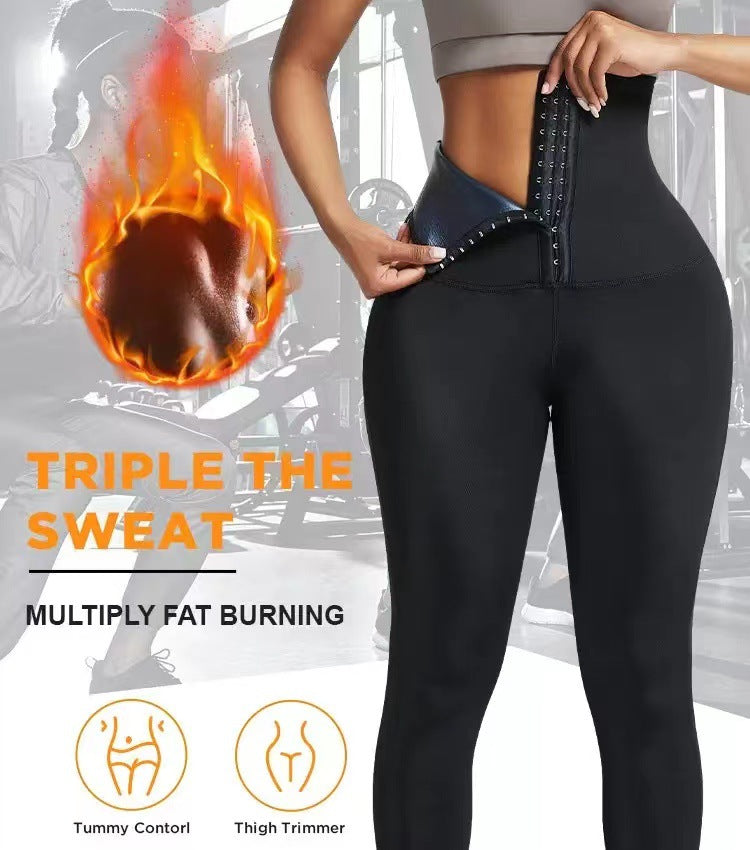 European and American breasted abdominal compression sweatpants, cropped pants, waist cinching yoga pants eprolo