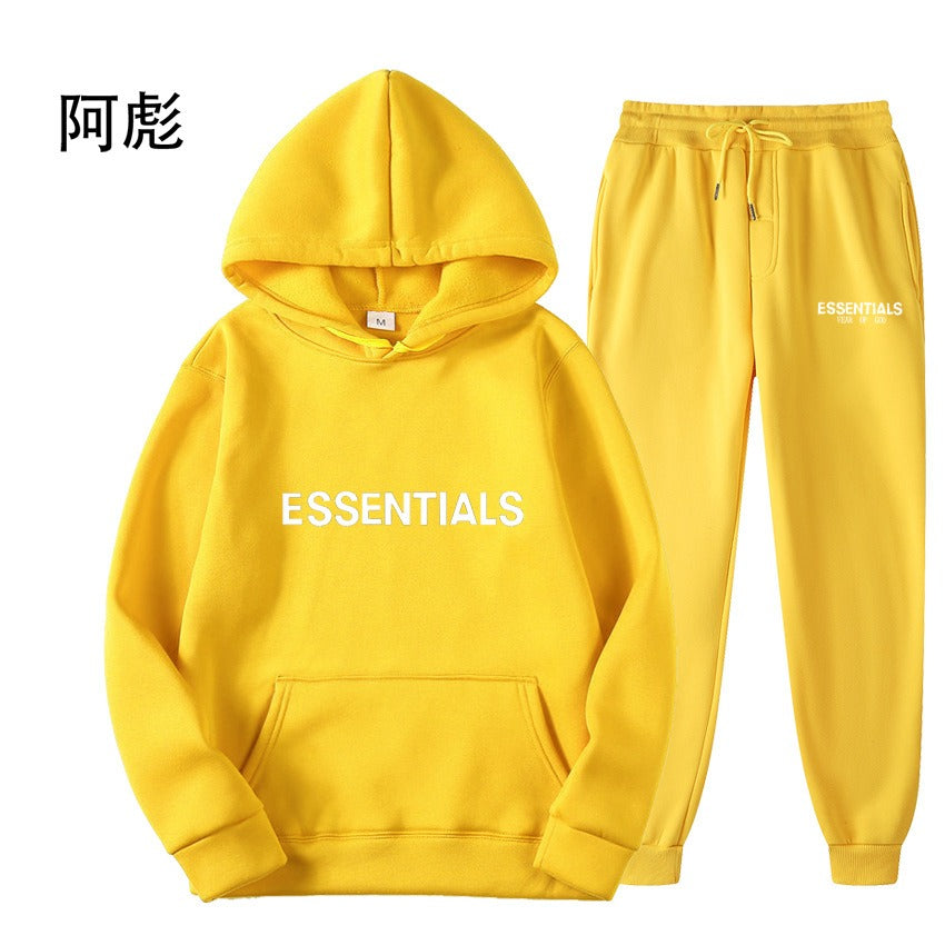 FEAR OF GOD ESSENTIALS couple suit sweatshirt men and women double line high street fashion brand autumn and winter two-piece suit eprolo
