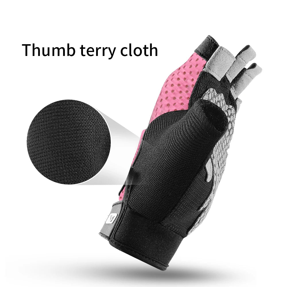 Outdoor sports fitness gloves anti slip and wear-resistant silicone half finger exposed riding gloves eprolo