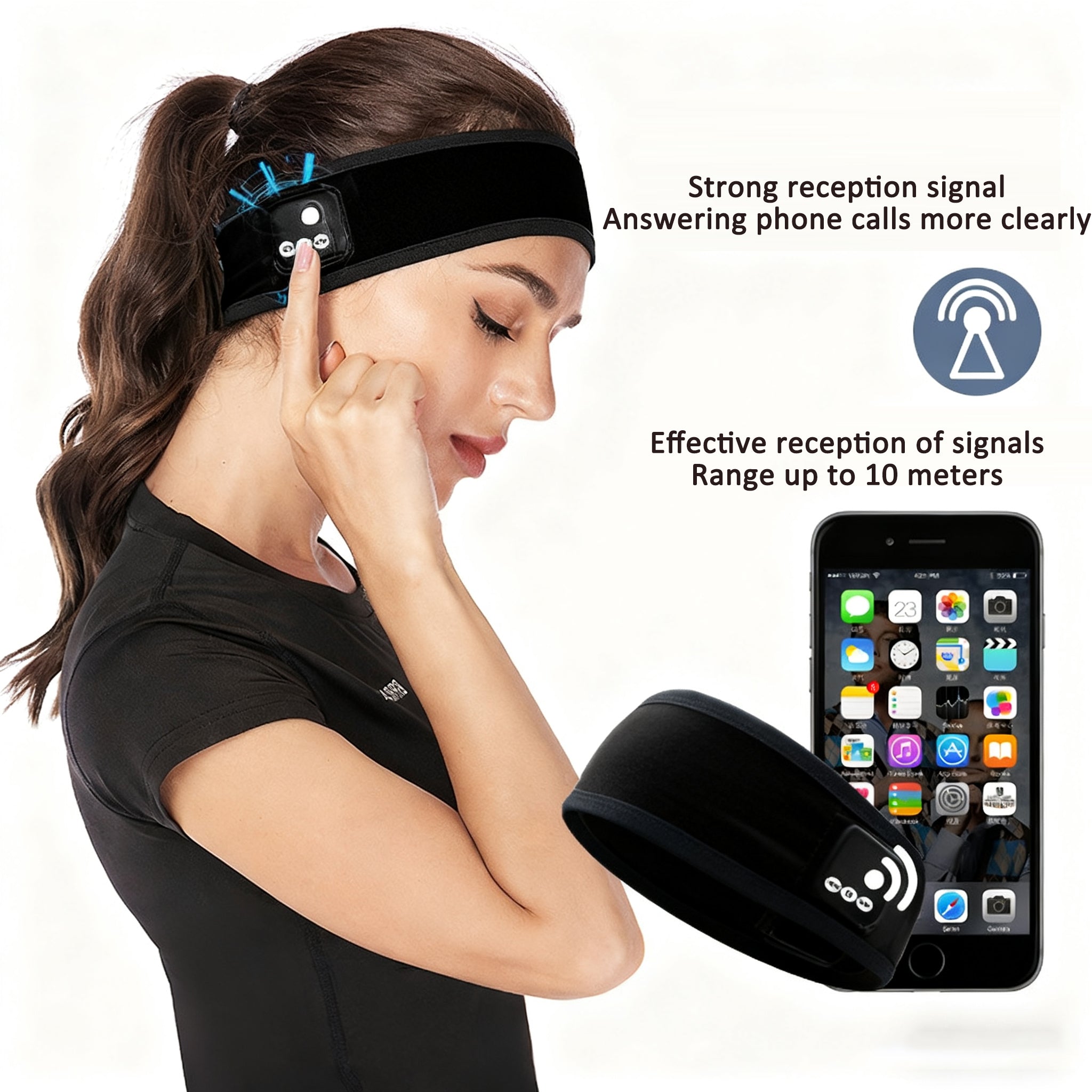 Wireless Bluetooth headband sweat absorbing and quick drying for mobile calls Bluetooth headband eprolo