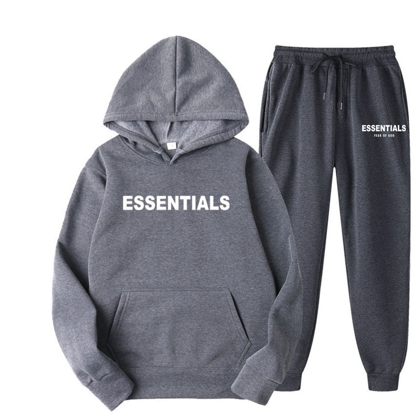 FEAR OF GOD ESSENTIALS couple suit sweatshirt men and women double line high street fashion brand autumn and winter two-piece suit eprolo