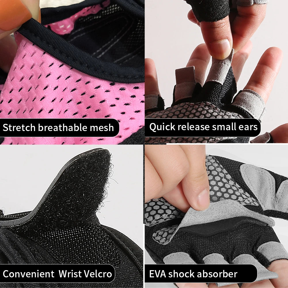Outdoor sports fitness gloves anti slip and wear-resistant silicone half finger exposed riding gloves eprolo