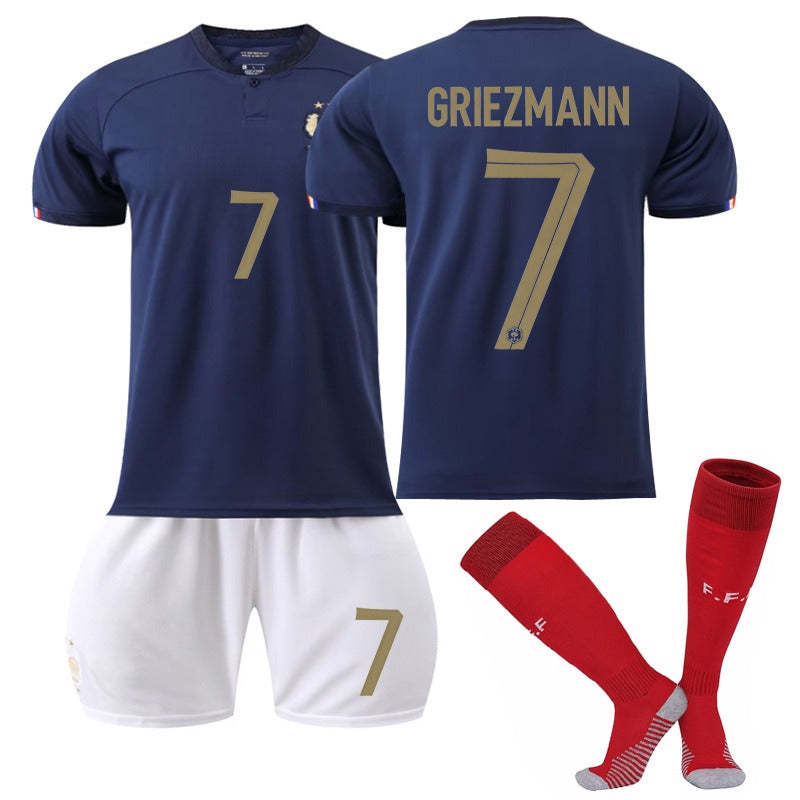 New home World Cup No. 10 Mbappe 19 Benzema 11 Dembele 9 Giroud jersey set eprolo