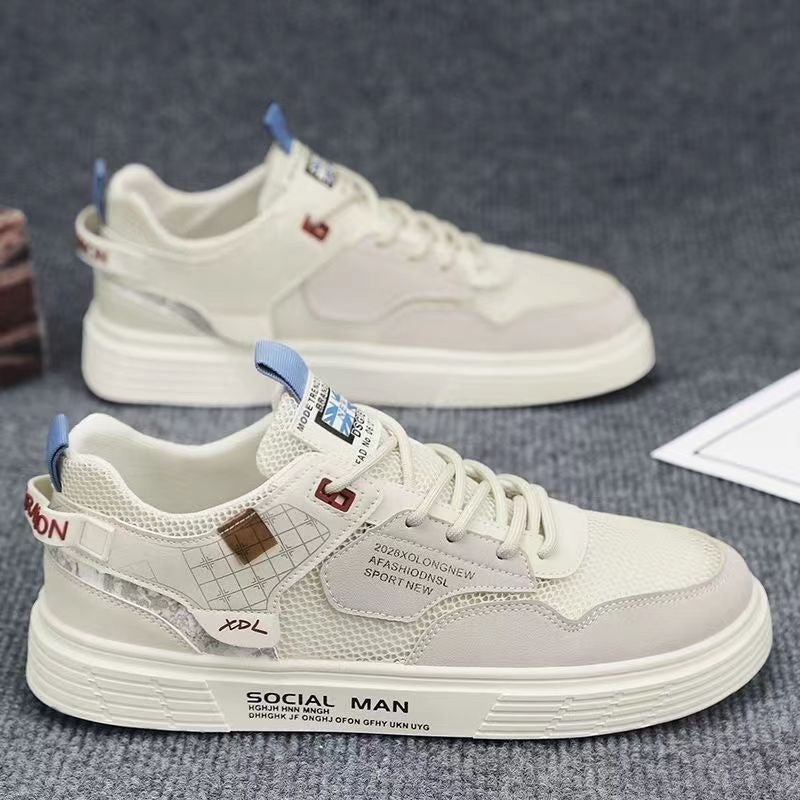 Summer New Breathable Versatile Mesh Casual Small White Flat Bottom Shoes with Anti slip Thin Trendy Shoes eprolo