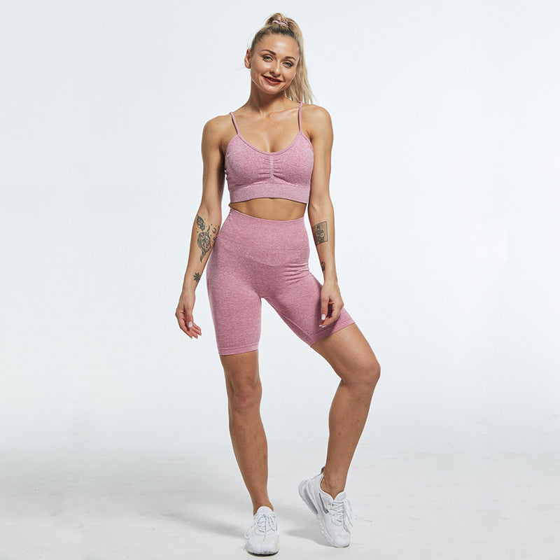 Yoga Pants High Waist Jacquard Sports Pants Women's Quick-Drying Clothes Running Fitness Five-Point Leggings eprolo