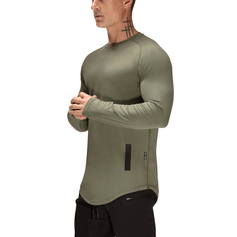 New Sport Shirt Men Long Sleeve Quick Dry Sport Top Solid Crossfit t shirt Gym Fitness Running Shirt Workout Jersey Rashgard Men eprolo