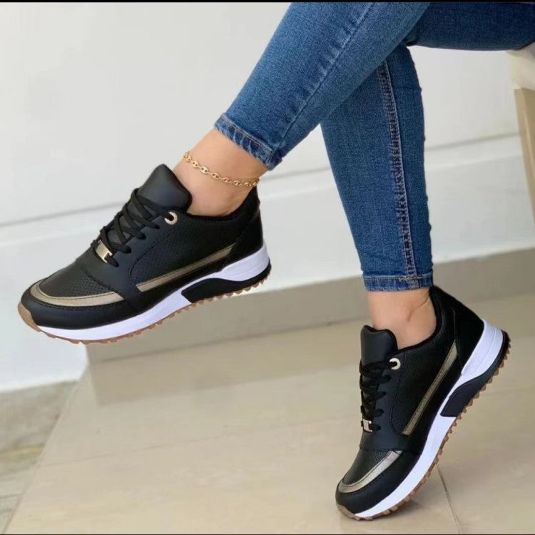 Thick soled color blocked casual low cut sports women's shoes eprolo