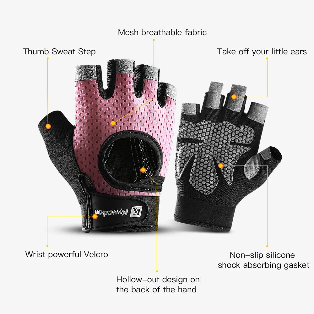 Outdoor sports fitness gloves anti slip and wear-resistant silicone half finger exposed riding gloves eprolo