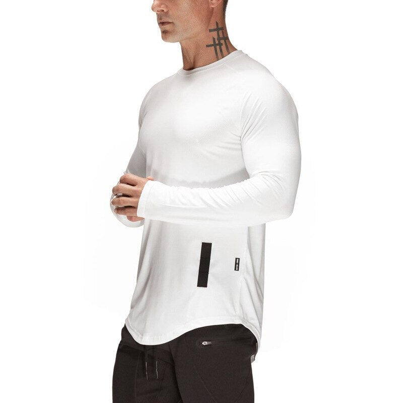 New Sport Shirt Men Long Sleeve Quick Dry Sport Top Solid Crossfit t shirt Gym Fitness Running Shirt Workout Jersey Rashgard Men eprolo