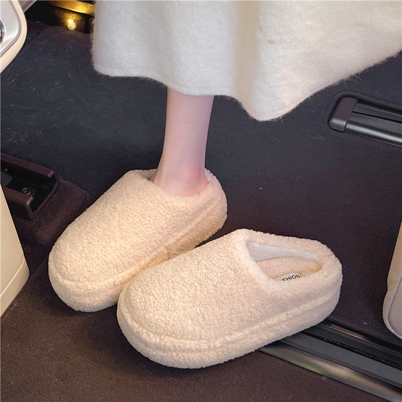 Flat bottomed velvet toe half slippers eprolo
